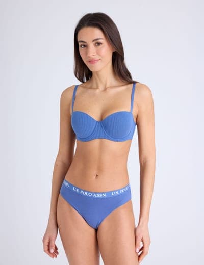 3PK COTTON RIBBED BRAS 6