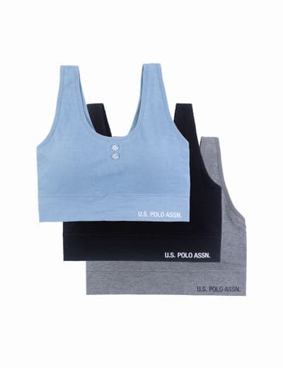 3PK BUTTON EMBELLISHED SEAMLESS BRAS 2