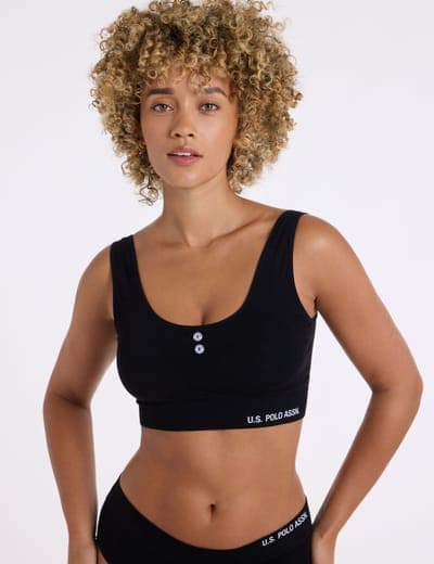 3PK BUTTON EMBELLISHED SEAMLESS BRAS 3
