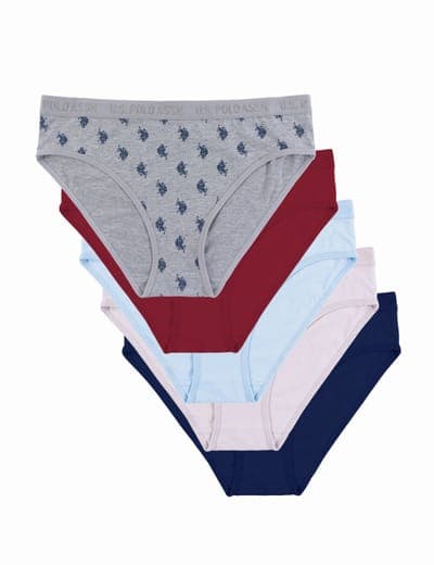 5PK COTTON SPAN HI CUT BIKINIS 2