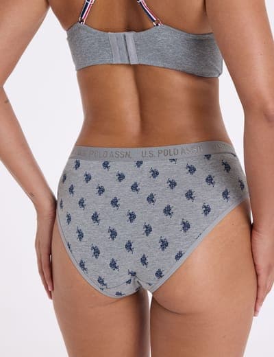 5PK COTTON SPAN HI CUT BIKINIS 5