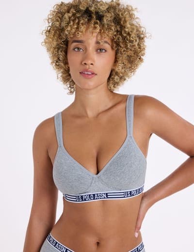 2PK COTTON SPAN WORDMARK BAND BRAS 1