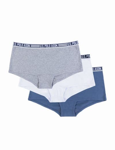 3PK COTTON SPAN WORDMARK BAND BOYSHORTS 2