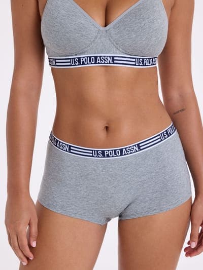 3PK COTTON SPAN WORDMARK BAND BOYSHORTS 3