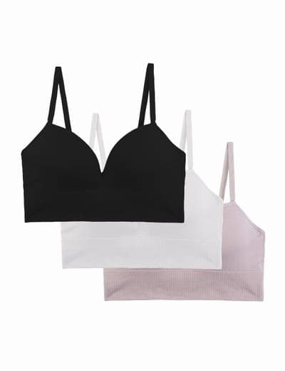 3PK WIDE BAND SEAMLESS MICROFIBER BRAS 2