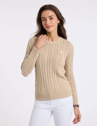 CABLE CREW NECK SWEATER 1