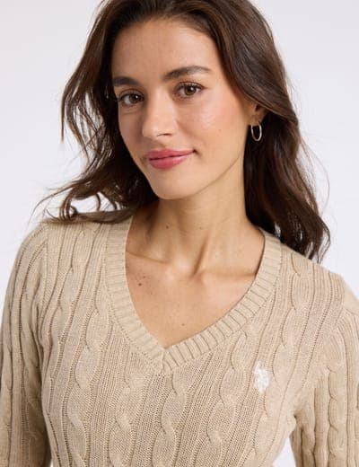 CABLE V-NECK SWEATER 5