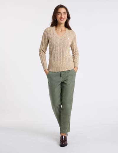 CABLE V-NECK SWEATER 6