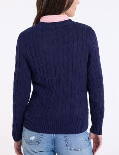 CABLE V-NECK SWEATER 7