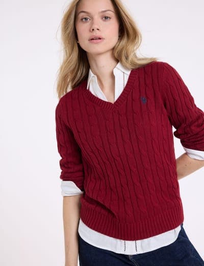 CABLE V-NECK SWEATER 8
