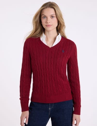 CABLE V-NECK SWEATER 10