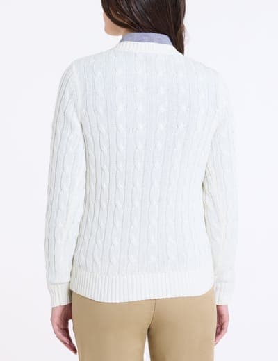 CABLE V-NECK SWEATER 16