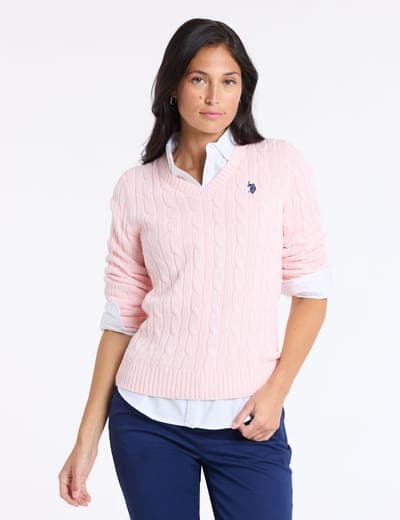 CABLE V-NECK SWEATER 22