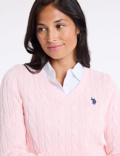 CABLE V-NECK SWEATER 23