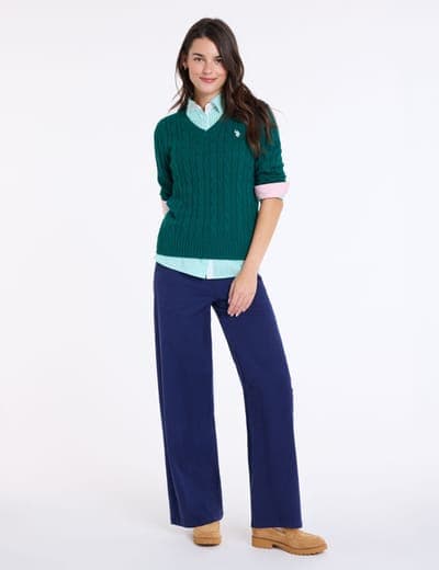 CABLE V-NECK SWEATER 28