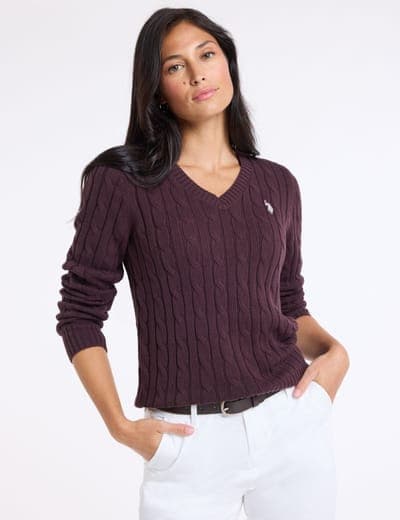 CABLE V-NECK SWEATER 30