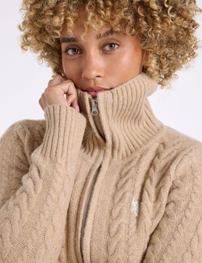 FULL ZIP NOVELTY CABLE CARDIGAN 1
