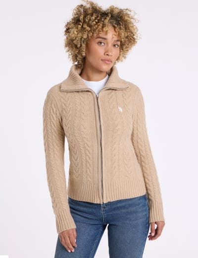 FULL ZIP NOVELTY CABLE CARDIGAN 2