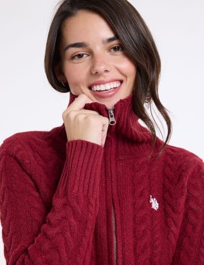 FULL ZIP NOVELTY CABLE CARDIGAN 6