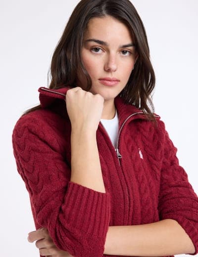 FULL ZIP NOVELTY CABLE CARDIGAN 9