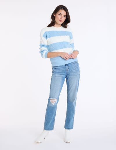 MIXED CABLE RUGBY STRIPE SWEATER 3