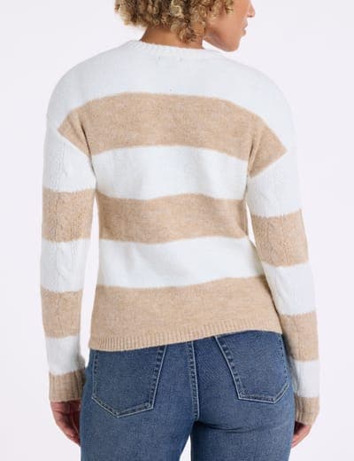 MIXED CABLE RUGBY STRIPE SWEATER 10