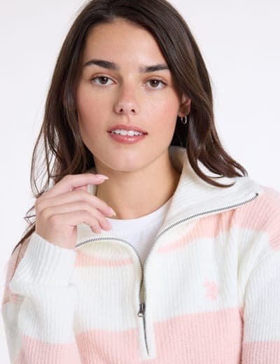 1/2 ZIP RUGBY STRIPE SWEATER 6