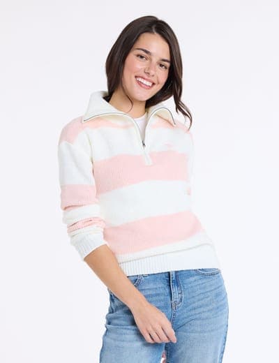 1/2 ZIP RUGBY STRIPE SWEATER 5