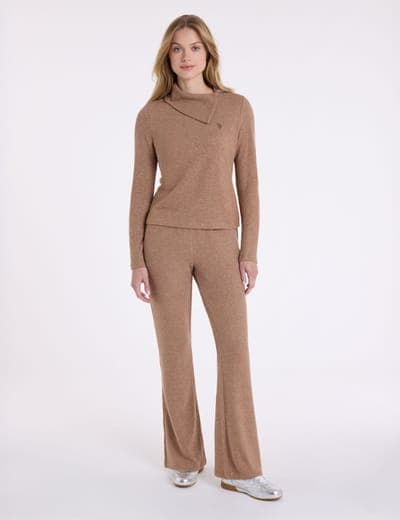 SHAWL COLLAR LONG SLEEVE HACCI TOP 3