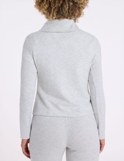 SHAWL COLLAR LONG SLEEVE HACCI TOP 10