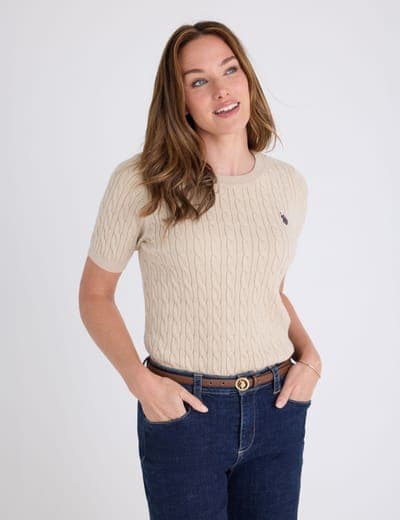 BABY CABLE STITCH CREW NECK SWEATER 1