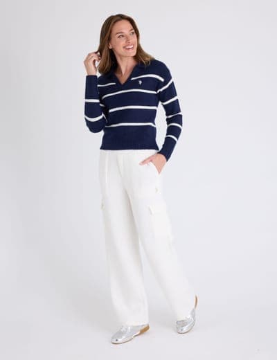 JOHNNY COLLAR THIN STRIPE SWEATER 3