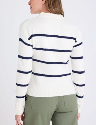 JOHNNY COLLAR THIN STRIPE SWEATER 10