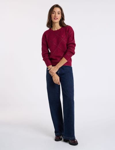 TONAL ARGYLE DIAMOND CREW NECK SWEATER 3