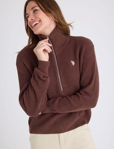 1/4 ZIP RIB SWEATER 2