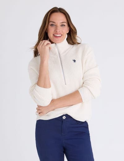 1/4 ZIP RIB SWEATER 5