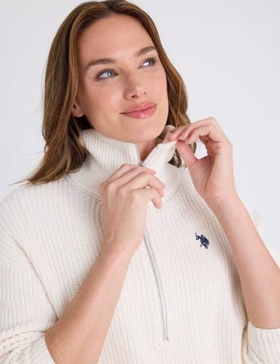 1/4 ZIP RIB SWEATER 7