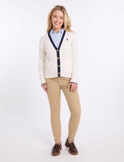 BUTTON FRONT CABLE CARDIGAN 2
