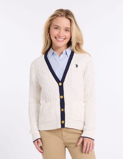 BUTTON FRONT CABLE CARDIGAN 4