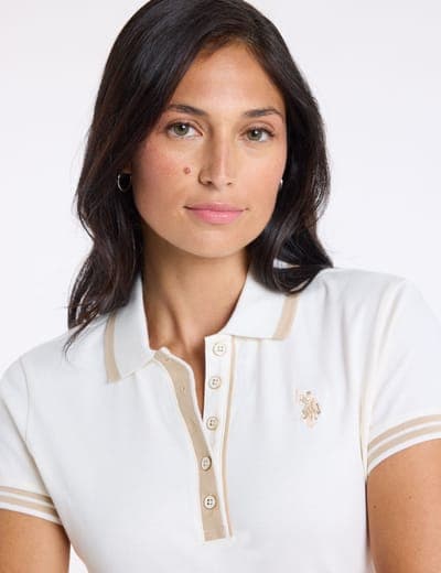 ENAMEL BUTTON TIPPED POLO SHIRT 1