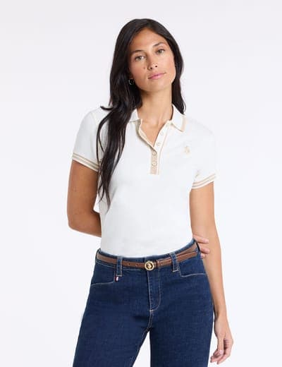 ENAMEL BUTTON TIPPED POLO SHIRT 2
