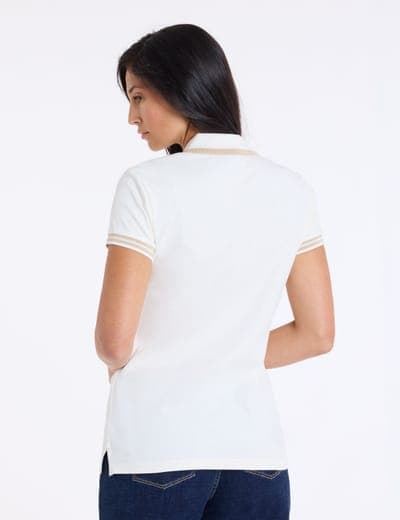 ENAMEL BUTTON TIPPED POLO SHIRT 4