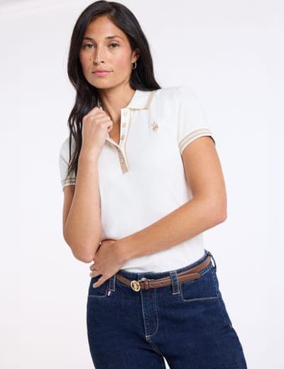 ENAMEL BUTTON TIPPED POLO SHIRT 5