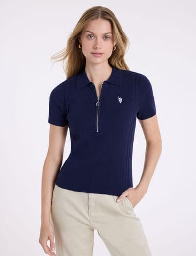 1/4 ZIP RIB SWEATER POLO SHIRT 2