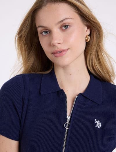 1/4 ZIP RIB SWEATER POLO SHIRT 3