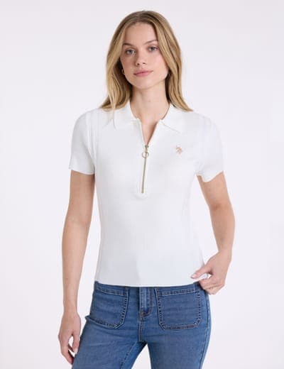 1/4 ZIP RIB SWEATER POLO SHIRT 8