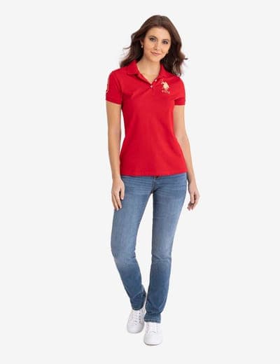 USPA METALLIC PRINT POLO SHIRT 3