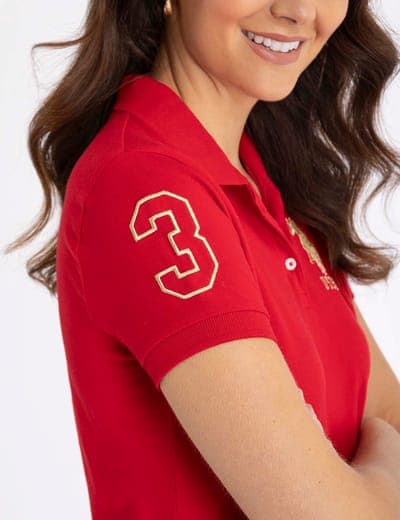 USPA METALLIC PRINT POLO SHIRT 4