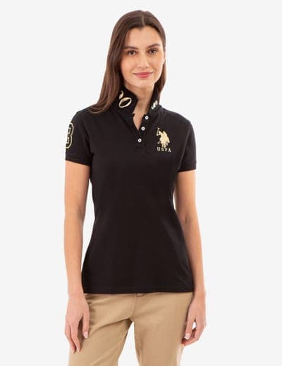 USPA METALLIC PRINT POLO SHIRT 7