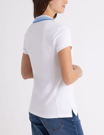 STRIPE COLLAR PIQUE POLO SHIRT 10